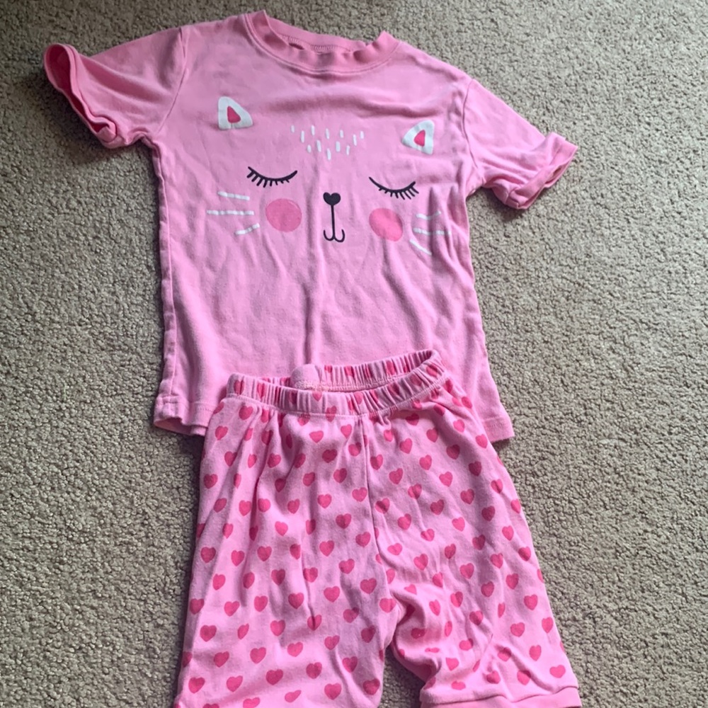 Little girls night set size 5 years pink